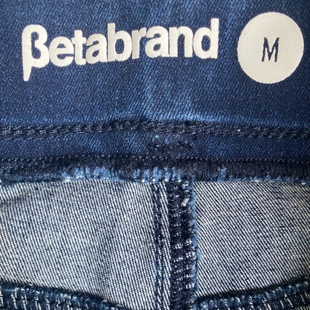 Betabrand Straight Leg Yoga Denim Jean Size M Pull On‎ Stretch Dark Wash - Picture 11 of 11